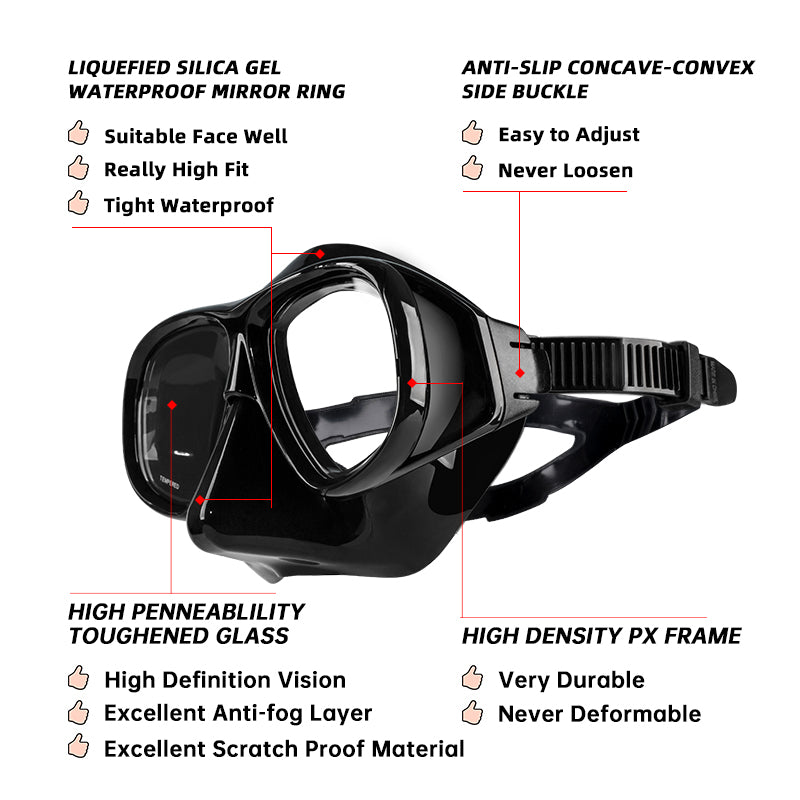 Professional Scuba Prescription Diving Mask Snorkeling Goggles Glasses Myopia Nearsighted Adult