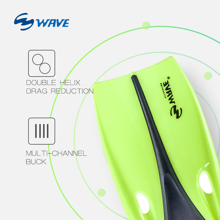 Wave Adult Scuba Free Diving Long Blade Snorleling Fins Swim Flippers