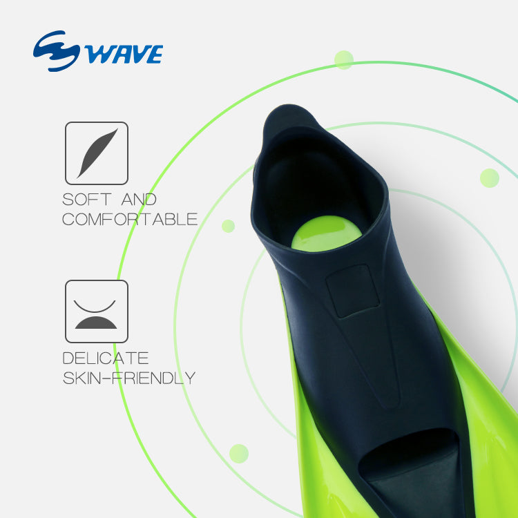 Wave Adult Scuba Free Diving Long Blade Snorleling Fins Swim Flippers
