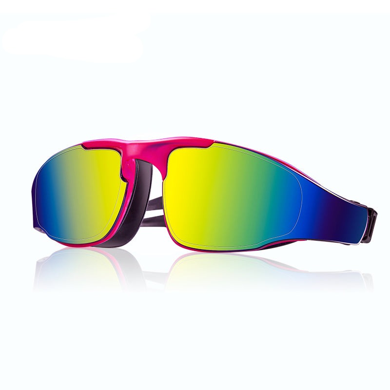 Wave Mirrored Electroplate Swimming Goggles Pool Glasses Antifog Silicone UV