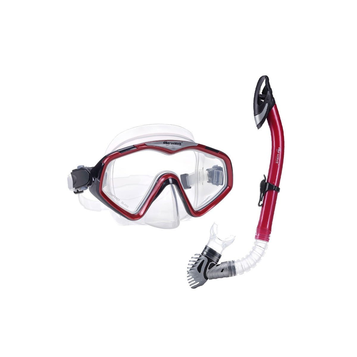 Wave Adult Professional Diving Snorkeling Mask Dry Snorkel Set Kit