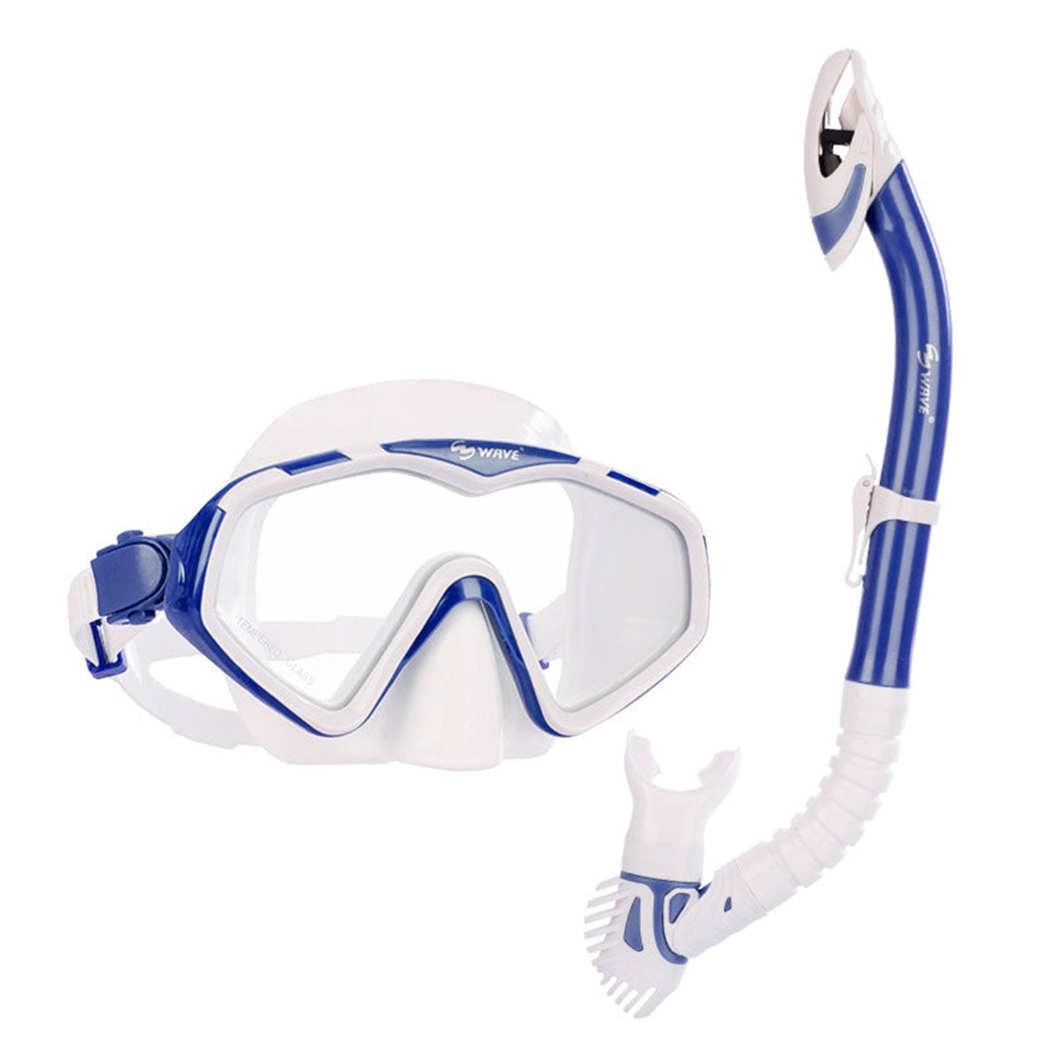 Wave Adult Professional Diving Snorkeling Mask Dry Snorkel Set Kit