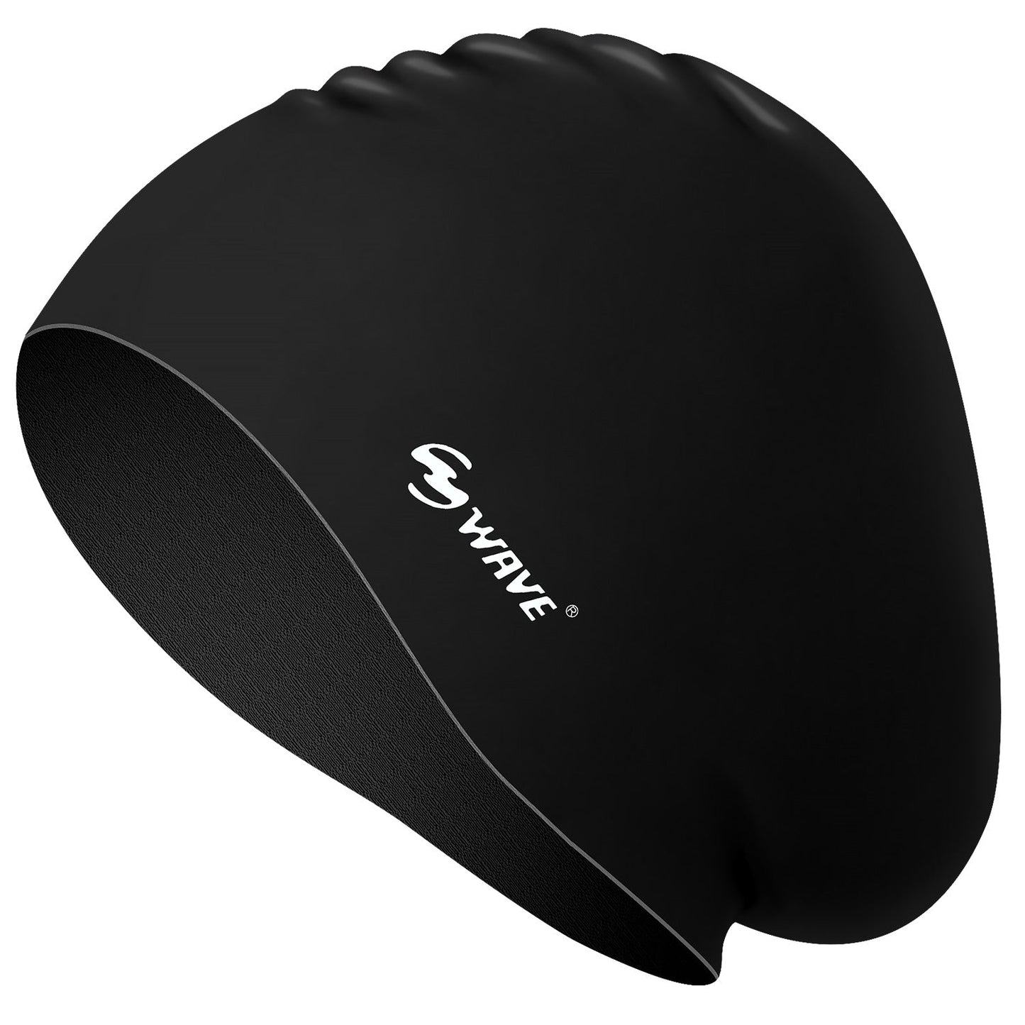 Wave Silicone Swim Cap Long Hair Women Adults Youths
