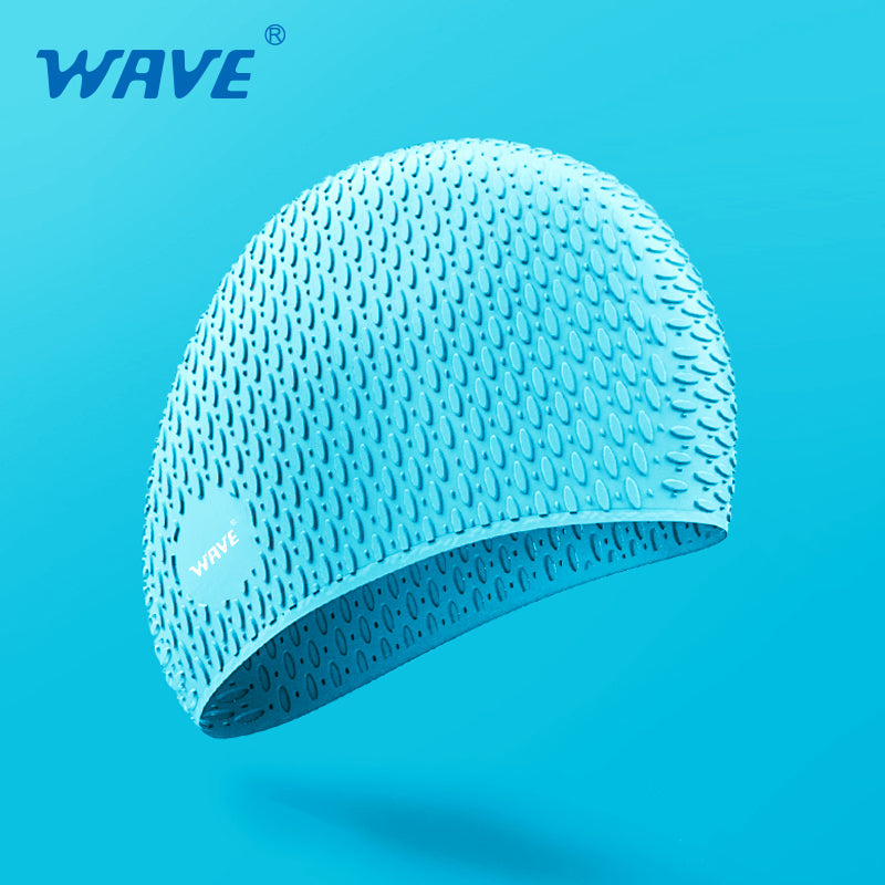 Wave Sport Swim Cap for Long Hair for Women Men Adults Youths Kids