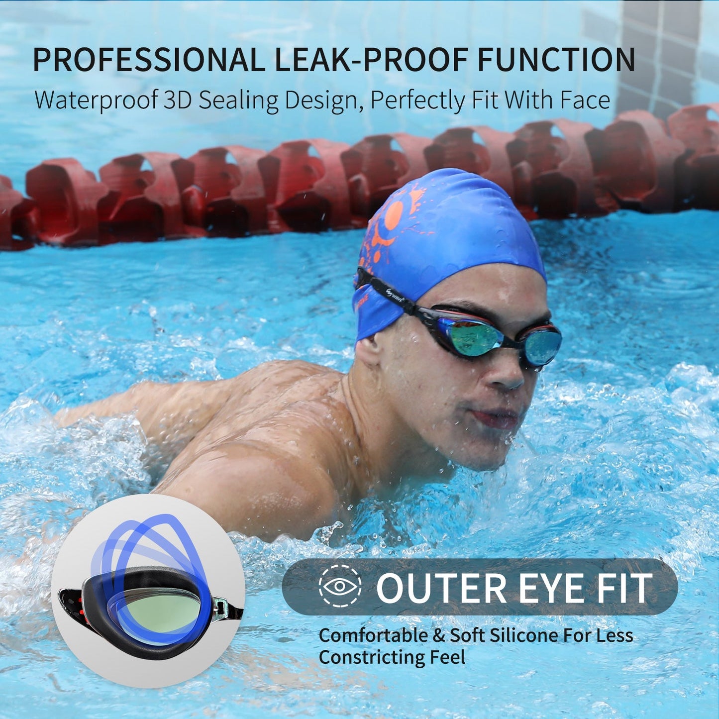 Wave Prescription Nearsighted Myopia Swim Goggles Glasses Degree Adults Electroplate Shortsighted Men Women