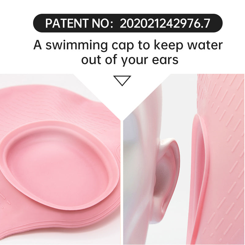 Wave Sport Ear Protection Waterproof Silicone Swimming Cap For Adult