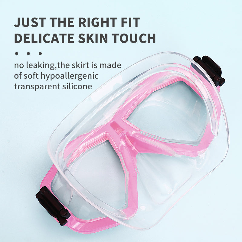 Nearsighted Prescription Snorkeling Mask 6 Detachable Lenses Diving Goggles Adult Pink