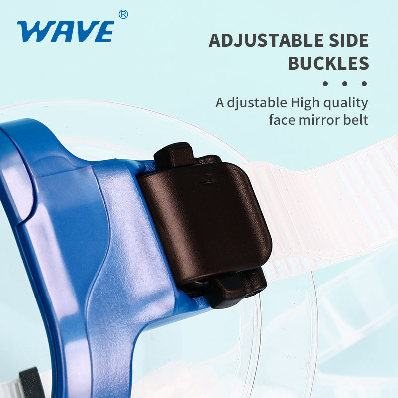 Nearsighted Prescription Snorkeling Mask 6 Detachable Lenses Diving Goggles Adult Blue