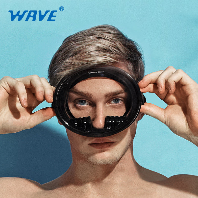 Wave High-Definition Single Lens Snorkeling Dive Mask Large Field of View Adults