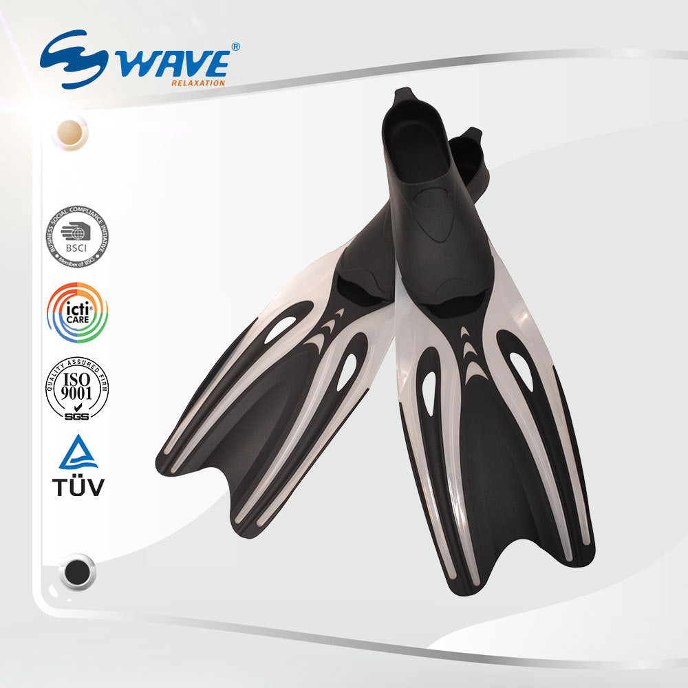 Wave Free Diving Scuba Snorkeling Fins Adult Flippers Full Foot Pocket