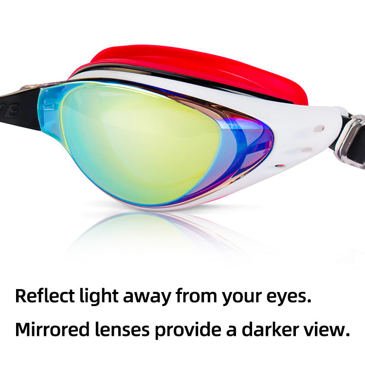 Wave Myopia Prescription Shortsighted Swim Goggles Glasses Optical Adults Electroplate