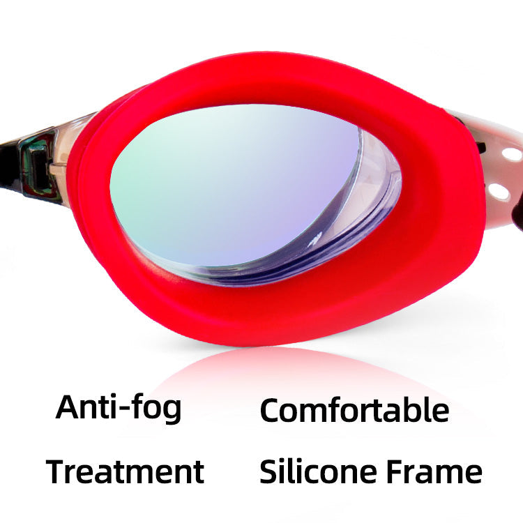 Wave Myopia Prescription Shortsighted Swim Goggles Glasses Optical Adults Electroplate