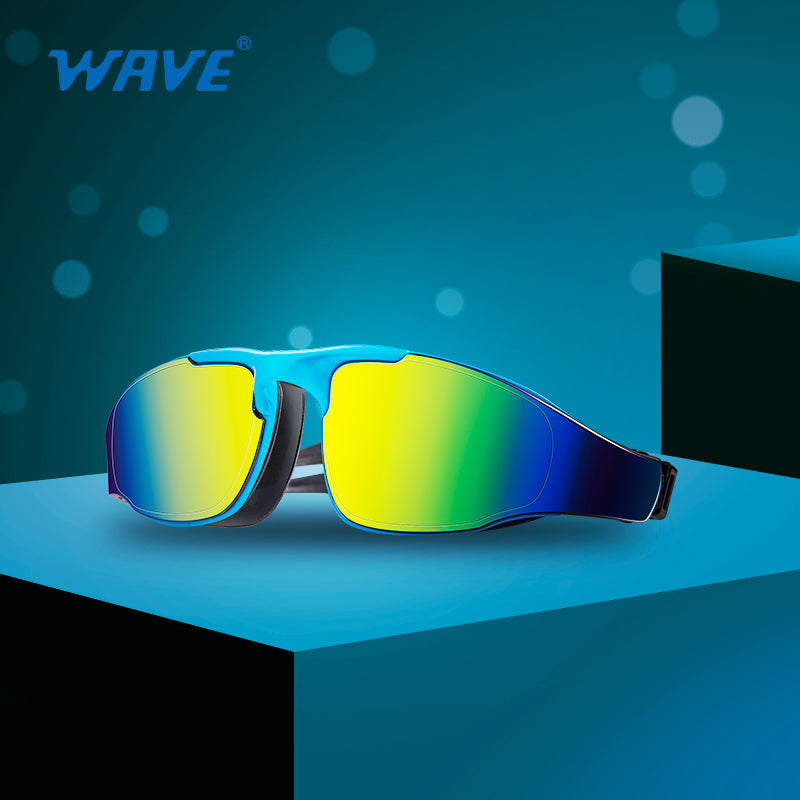 Wave Mirrored Electroplate Swimming Goggles Pool Glasses Antifog Silicone UV