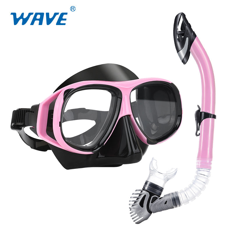 snorkeling prescription goggles Prescription Nearsighted Snorkeling Diving Mask Dry Snorkel Set Adult – Wave Store