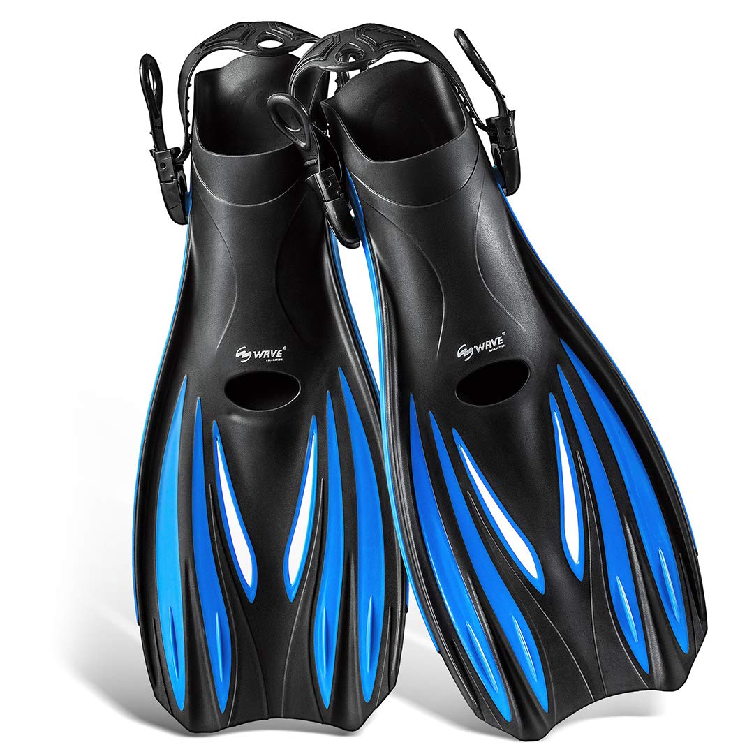 Wave Scuba Free Diving Fins Swimming Snorkeling Flippers Open Heel Adult Men Women