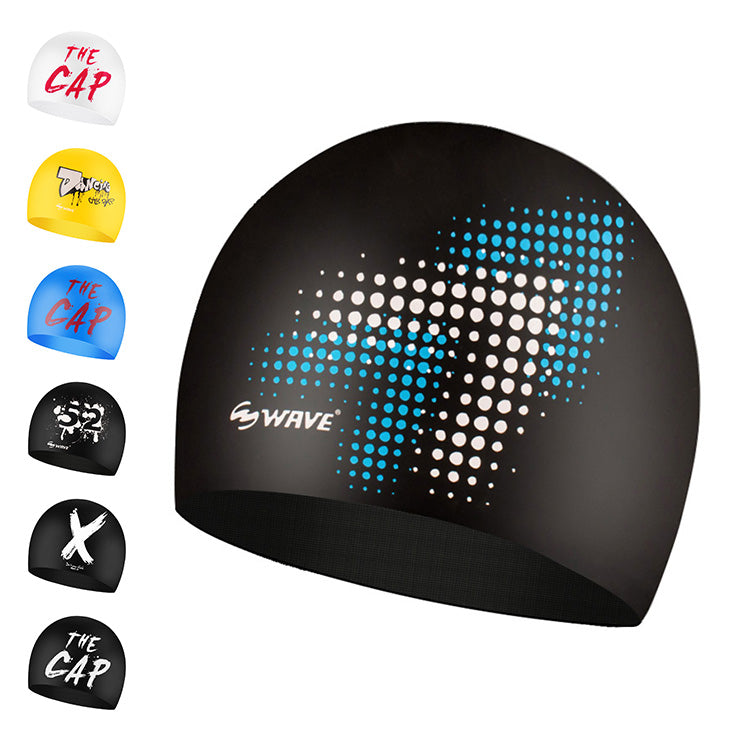 Wave Silicone Colorful Swimming Caps Adult