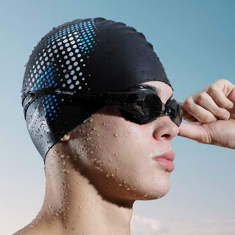 Wave Silicone Colorful Swimming Caps Adult