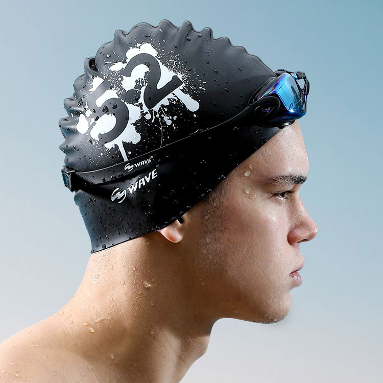 Wave Silicone Colorful Swimming Caps Adult