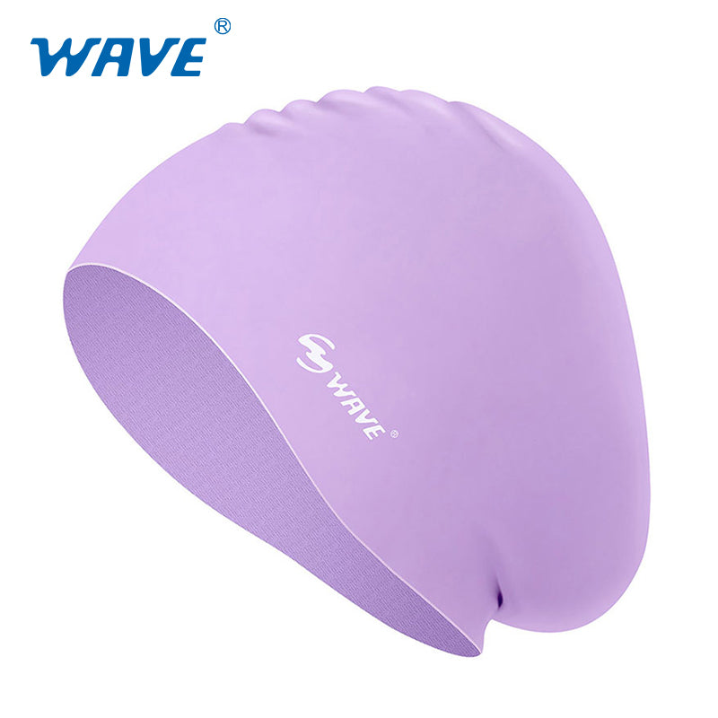 Wave Silicone Swim Cap Long Hair Women Adults Youths