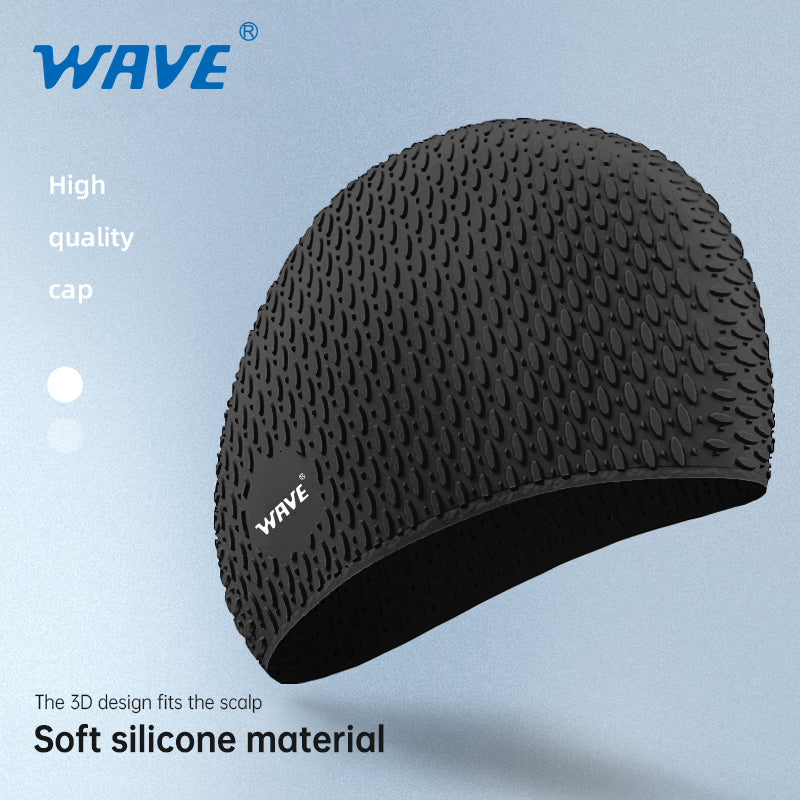 Wave Sport Swim Cap for Long Hair for Women Men Adults Youths Kids
