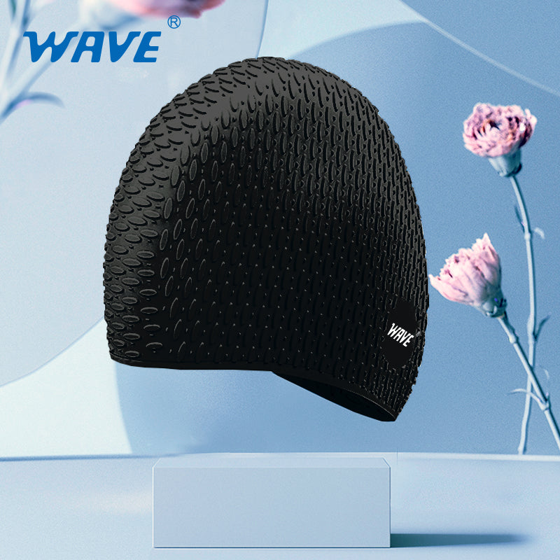 Wave Sport Swim Cap for Long Hair for Women Men Adults Youths Kids