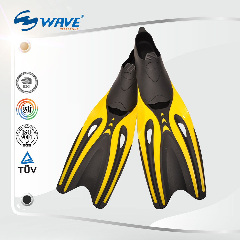 Wave Free Diving Scuba Snorkeling Fins Adult Flippers Full Foot Pocket