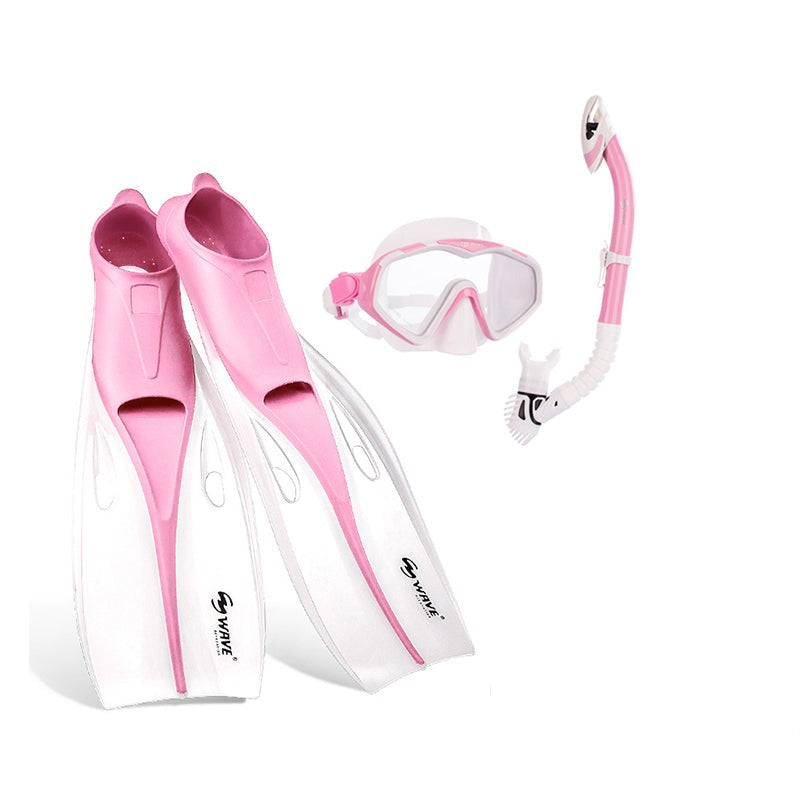 Wave Lightweight Scuba Mask Diving Fins Snorkeling Combo Set Dry Top Snorkel