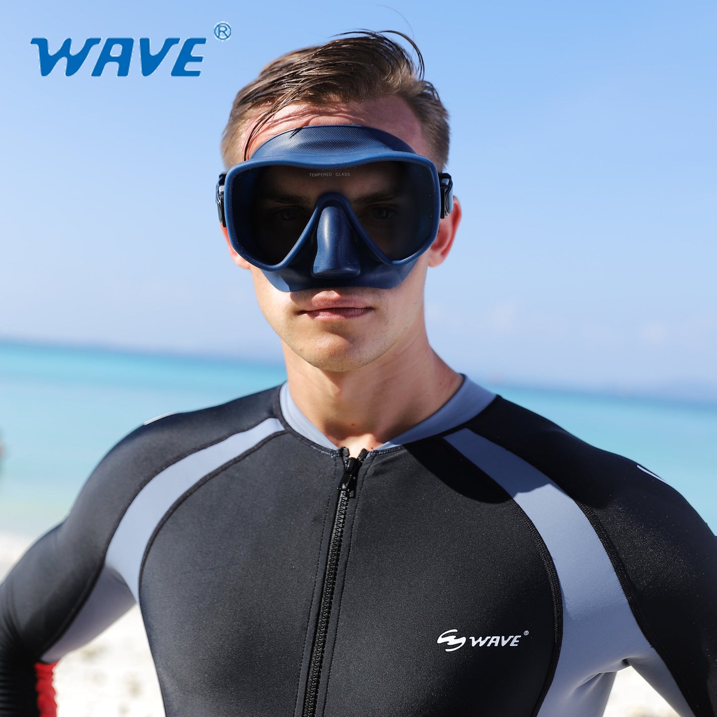 Wave Non-toxic professional Adult Diving Snorkeling Face Mask Anti-fog Scuba