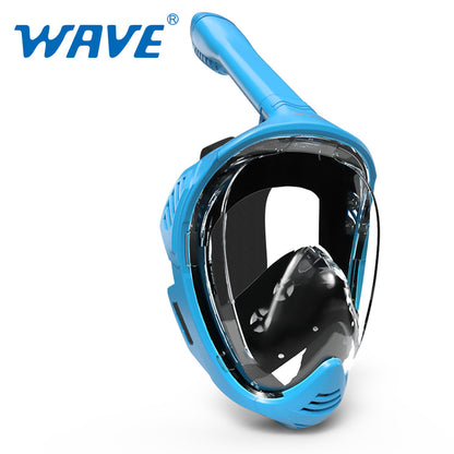 Wave Snorkeling Full Face Snorkel Mask Dry Top System 180 Degree View Anti-Fogging Diving Mask