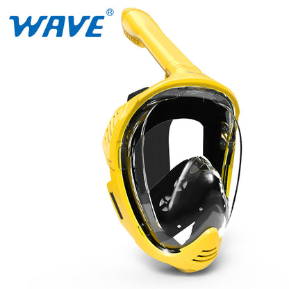 Wave Snorkeling Full Face Snorkel Mask Dry Top System 180 Degree View Anti-Fogging Diving Mask