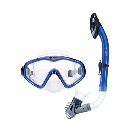 Wave Adult Professional Diving Snorkeling Mask Dry Snorkel Set Kit