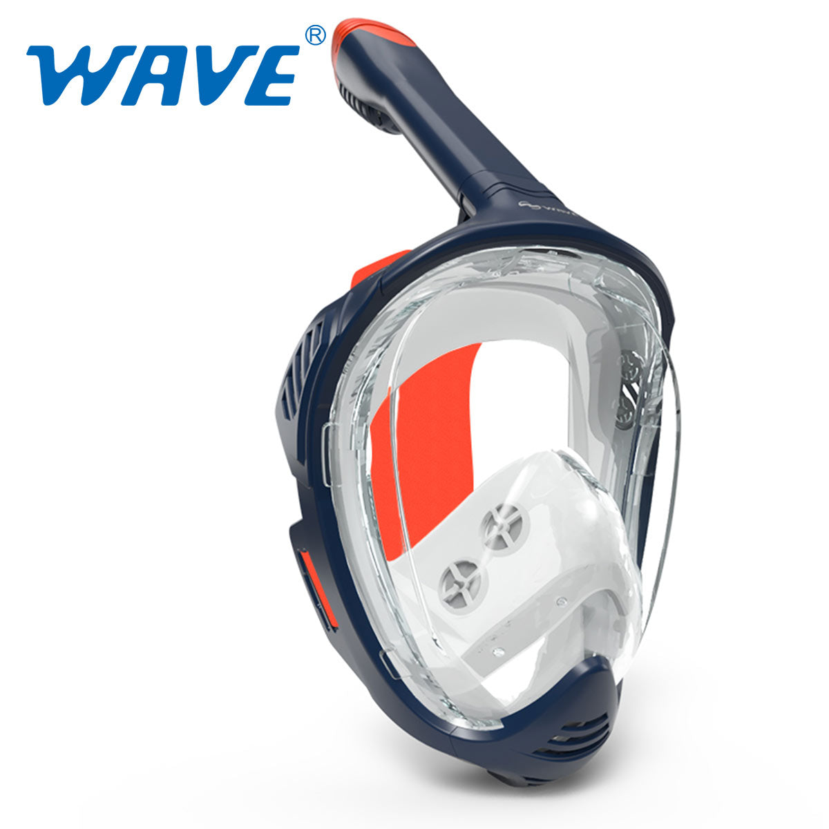 Wave Snorkeling Full Face Snorkel Mask Dry Top System 180 Degree View Anti-Fogging Diving Mask