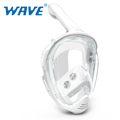 Wave Snorkeling Full Face Snorkel Mask Dry Top System 180 Degree View Anti-Fogging Diving Mask