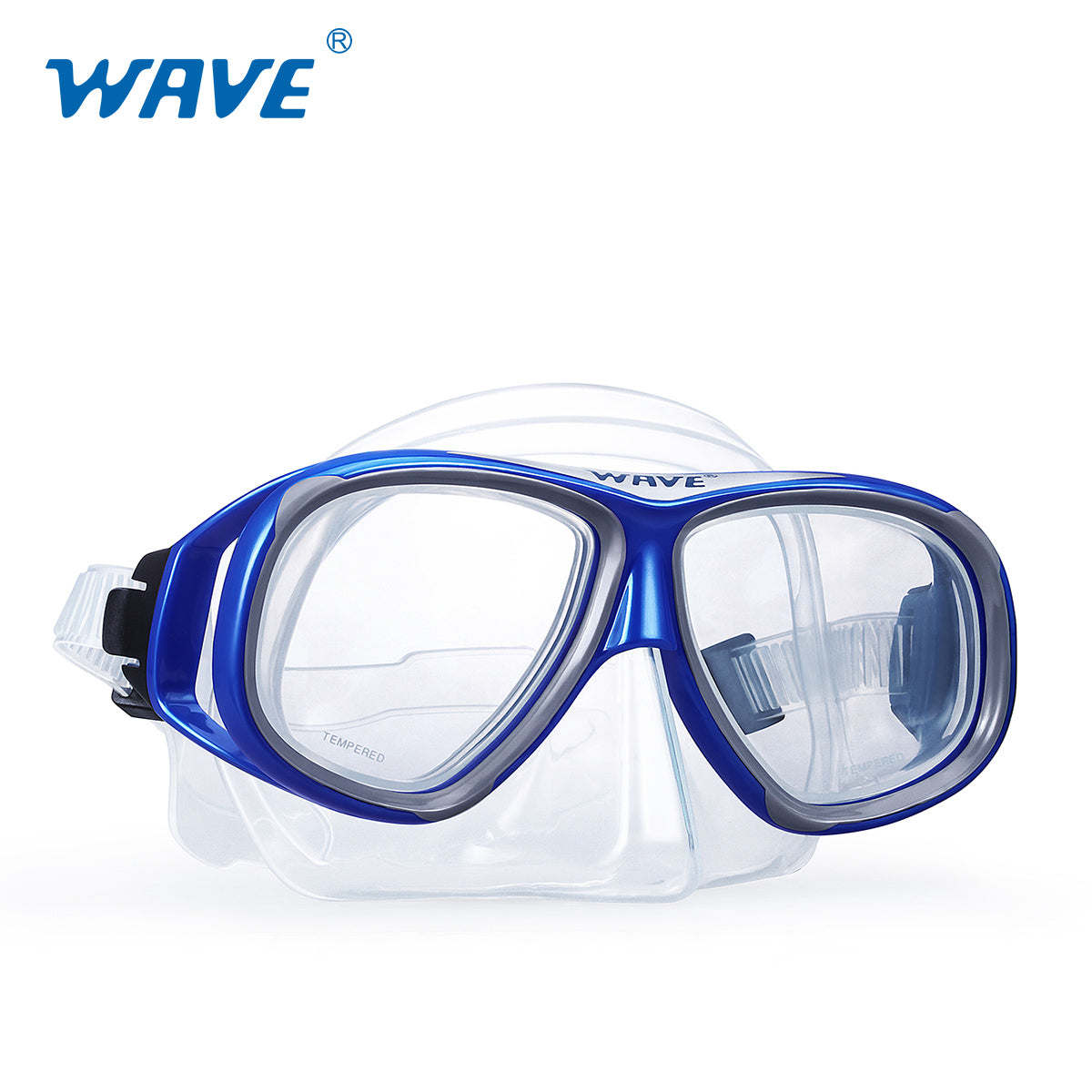 Wave Prescription Myopia Snorkeling Face Mask Blue Optional Glasses Degree