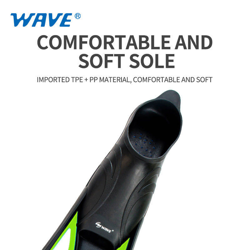 Wave Scuba Free Diving Snorkeling Fins Adults Professional Full Foot Pocket Flippers