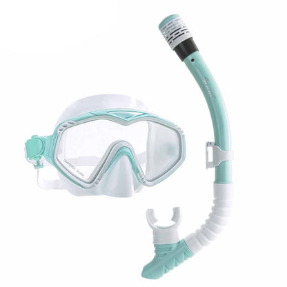 Wave Diving Snorkel Mask Set Kit Adult Swimming Silicone Resistant Tempered Glass