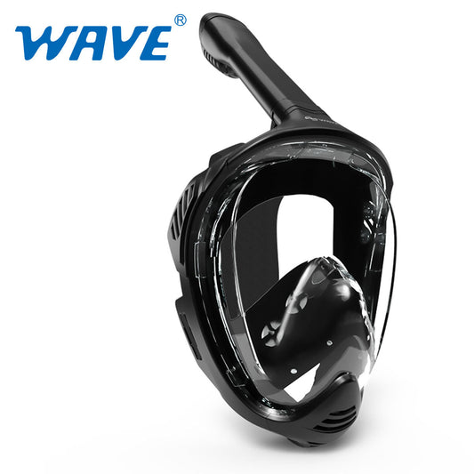 Wave Snorkeling Full Face Snorkel Mask Dry Top System 180 Degree View Anti-Fogging Diving Mask