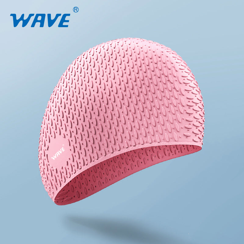 Wave Sport Swim Cap for Long Hair for Women Men Adults Youths Kids
