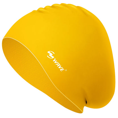 Wave Silicone Swim Cap Long Hair Women Adults Youths