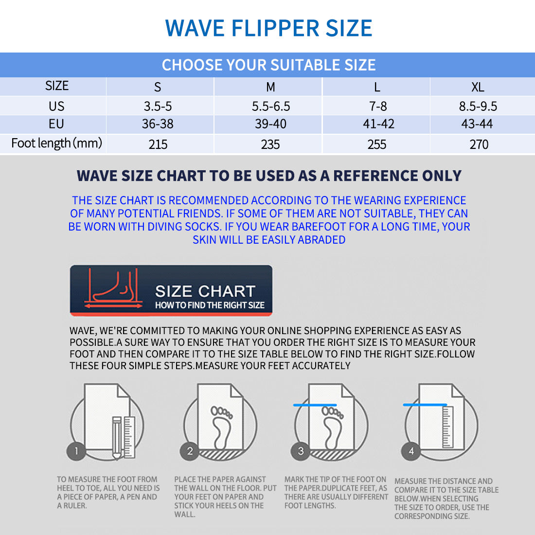 F6876-Long Blade Diving Fins