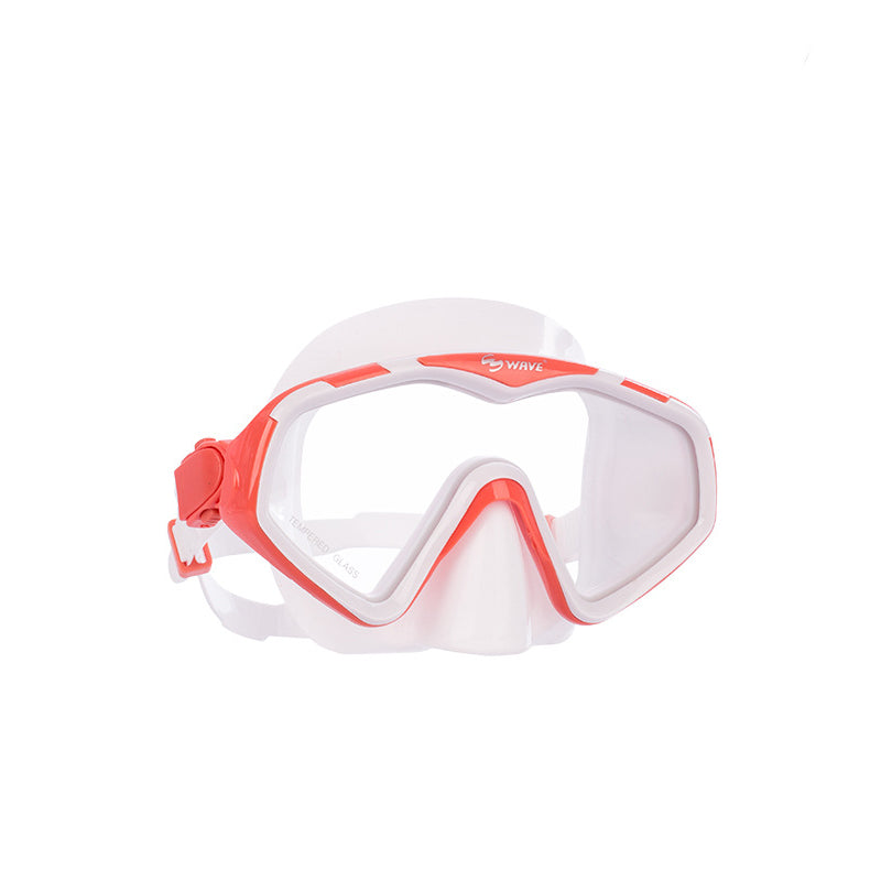 Wave Tempered Glass Silicone Scuba Diving Mask Snorkeling Goggles for Adult