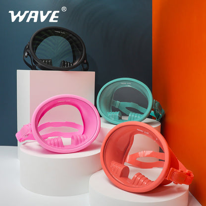 Wave High-Definition Single Lens Snorkeling Dive Mask Large Field of View Adults