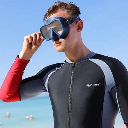 Wave Diving Snorkel Mask Set Kit Anti-Fog Tempered Glass