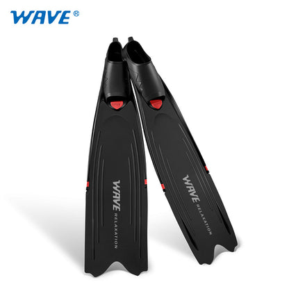 Wave Scuba Free Diving Long Fins Snorkeling Mask Combo Set Flippers Red Black
