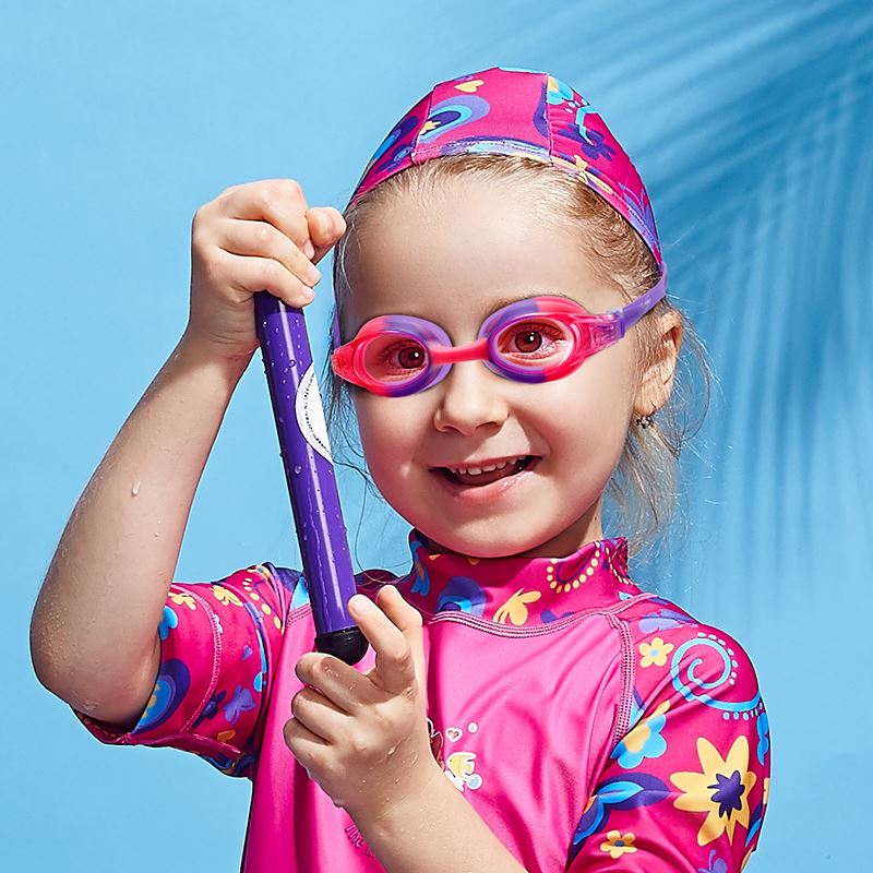 Wave Antifog Swimming Goggles Glasses Kids Silicone Adjustable Strap