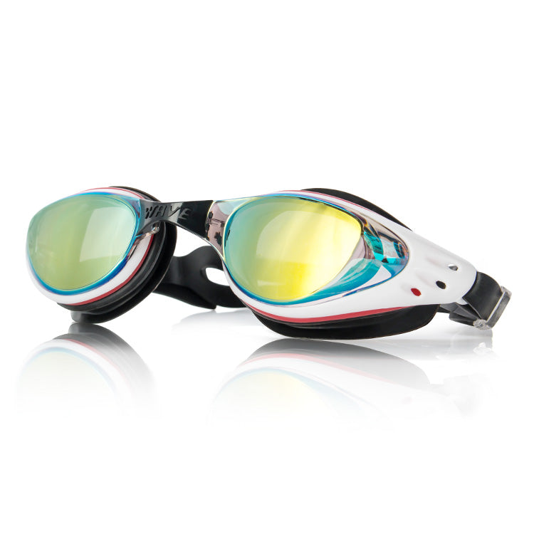 Wave Myopia Prescription Shortsighted Swim Goggles Glasses Optical Adults Electroplate