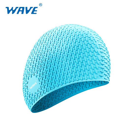 Wave Sport Swim Cap for Long Hair for Women Men Adults Youths Kids