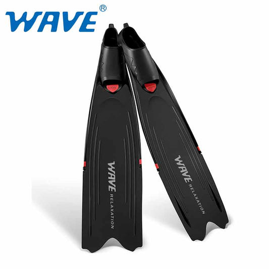 Wave Scuba Free Diving Fins Snorkeling Flippers Full Silicone Long Blade
