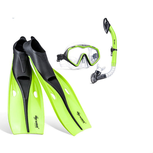 Professional Snorkeling Combo Set Lightweight Fins Face Mask Diving Dry Top Snorkel Wave