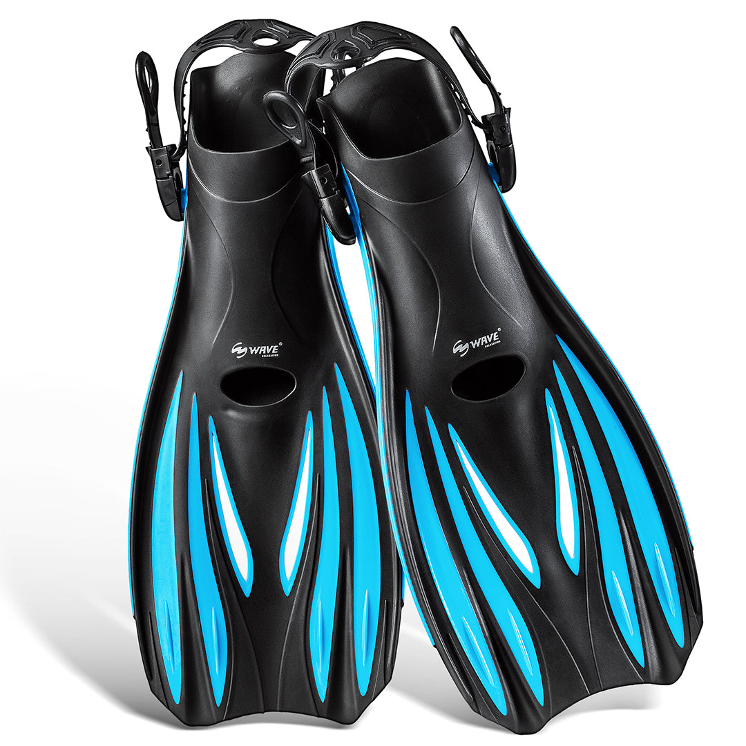 Wave Scuba Free Diving Fins Swimming Snorkeling Flippers Open Heel Adult Men Women